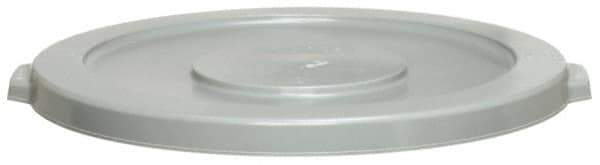 Continental - Round Lid for Use with 44 Gal Round Trash Cans - Gray, Polyethylene, For Huskee Trash Cans - Eagle Tool & Supply
