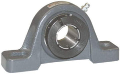 Browning - 1-15/16" ID, 8" OAL x 4-9/16" OAH Pillow Block - 5,216 Lb Static Cap, 7,889 Lb Dyn Cap, 6-3/16" Btw Mnt Hole Ctrs, 2-1/4" Base-to-Ctr Ht, Cast Iron - Eagle Tool & Supply