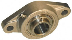 Browning - 1-1/4" ID, 5-35/64" OAL x 3-9/64" OAH 2-Bolt Flange - 2,567 Lb Static Cap, 4,381 Lb Dyn Cap, 4-19/32" Btw Mnt Hole Ctrs, Stainless Steel - Eagle Tool & Supply