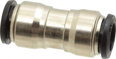 Alpha Technologies - 12mm Outside Diam, Nickel Plated Brass Push-to-Connect Tube Union - 250 Max psi, Tube to Tube Connection, Buna O-Ring - Eagle Tool & Supply