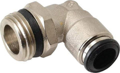 Alpha Technologies - 10mm Outside Diam, 1/2 Universal, Nickel Plated Brass Push-to-Connect Tube Male Swivel Elbow - 250 Max psi, Tube to Universal Thread Connection, Buna O-Ring - Eagle Tool & Supply