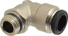 Alpha Technologies - 12mm Outside Diam, 3/8 Universal, Nickel Plated Brass Push-to-Connect Tube Male Swivel Elbow - 250 Max psi, Tube to Universal Thread Connection, Buna O-Ring - Eagle Tool & Supply