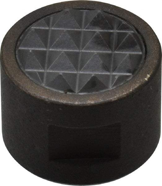 Fairlane - 1/4-28 Thread, 5/8" Diam, 1/2" High, Threaded, Fine Tooth Grade Diamond Serration Tooth Pattern, Carbide Tipped, Round Positioning Gripper - 3/16" Flat Width, Uncoated - Eagle Tool & Supply