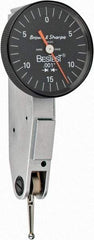 TESA Brown & Sharpe - 0.03 Inch Range, 0.001 Inch Dial Graduation, Horizontal Dial Test Indicator - 1 Inch Black Dial, 0-15-0 Dial Reading - Eagle Tool & Supply