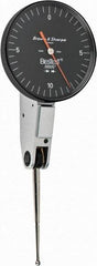 TESA Brown & Sharpe - 0.02 Inch Range, 0.0005 Inch Dial Graduation, Horizontal Dial Test Indicator - 1-1/2 Inch Black Dial, 0-10-0 Dial Reading - Eagle Tool & Supply