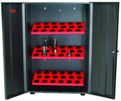 Wall Tree Locker - Hold 18 Pcs. 40 Taper - Textured Black with Red Shelves - Eagle Tool & Supply