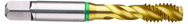 M16x2.0 6H 4-Flute Cobalt Green Ring Semi-Bottoming 40 degree Spiral Flute Tap-TiN - Eagle Tool & Supply