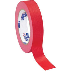 Tape Logic - Pack of (12), 1" x 60 Yd Rolls, Red Crepe Paper Masking Tape - Eagle Tool & Supply