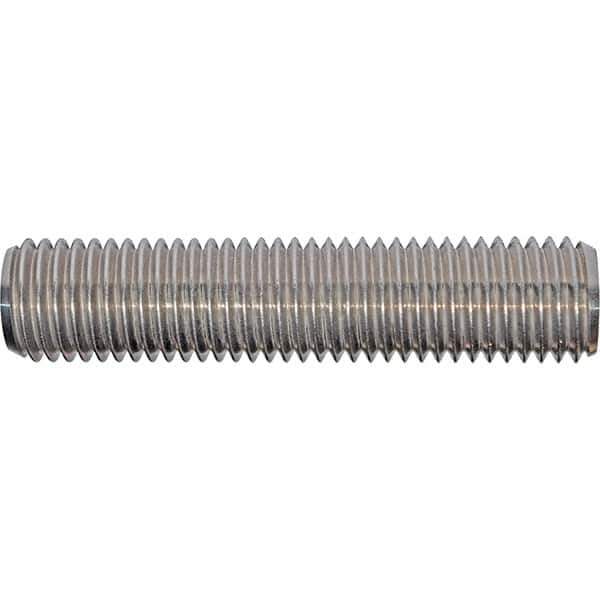 Value Collection - 7/8-9 4" OAL Fully Threaded Stud - Stainless Steel, Plain Finish, 4" Equal Thread Length, 4" Short Thread Length - Eagle Tool & Supply