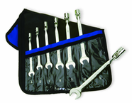 7 Pieces - Chrome - High Polished Flex Combination Wrench Set - 3/8 - 3/4" - Eagle Tool & Supply