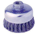 4" Single Row Wire Cup Brush - .020 Bronze; 5/8-11 A.H.; - Non-Sparking Wire Wheel - Eagle Tool & Supply