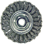 4" Diameter - M10 x 1.50 Arbor Hole - Knot Twist Steel Wire Straight Wheel - Eagle Tool & Supply