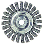 4" Diameter - M10 x 1.25 Arbor Hole - Knot Cable Twist Steel Wire Straight Wheel - Eagle Tool & Supply