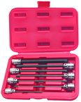 7 Piece - 1/8; 5/32; 3/16; 7/32; 5/16; 3/8 - 3/8" Drive - Hex Socket Set - Eagle Tool & Supply