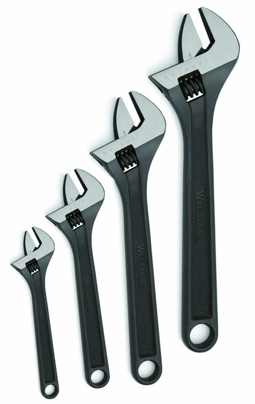 4 Piece Black Adjustable Wrench Set - Eagle Tool & Supply