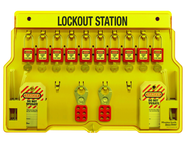 Padllock Wall Station - 22 x 22 x 1-3/4''-With (20) Xenoy Padlocks - Eagle Tool & Supply