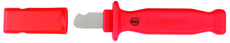 Insulated Electricians Cable Stripping Knife 35mm Blade Length; Hooked cutting edge. Cover included. - Eagle Tool & Supply