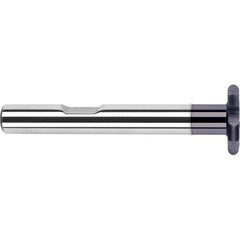 Woodruff Keyseat Cutter: 1″ Cut Dia, 0.031″ Cut Width, 1/2″ Shank Dia, Straight Tooth 3-1/32″ OAL, 6 Teeth, Brazed Solid Carbide, AlTiN Finish