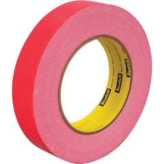 3M - 3/8" Wide x 60 Yd Long x 6.7 mil Red Paper Masking Tape - Eagle Tool & Supply