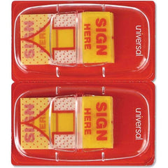 UNIVERSAL - Self-Stick Page Flags Style: Flag Color: Yellow - Eagle Tool & Supply