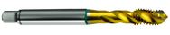10-24 2B 3-Flute Cobalt Green Ring Semi-Bottoming 40 degree Spiral Flute Tap-TiN - Eagle Tool & Supply