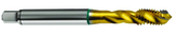 10-24 2B 3-Flute Cobalt Green Ring Semi-Bottoming 40 degree Spiral Flute Tap-TiN - Eagle Tool & Supply