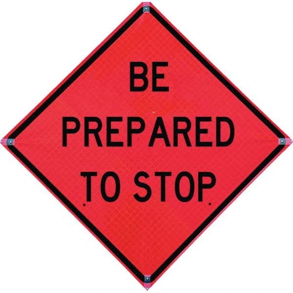 VizCon - "Road Construction Ahead," 36" Wide x 36" High Vinyl Construction Roadway Sign - Eagle Tool & Supply