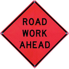 VizCon - "Detour Ahead," 48" Wide x 48" High Vinyl Construction Roadway Sign - Eagle Tool & Supply