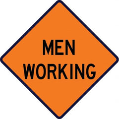 VizCon - "Road Work Ahead," 36" Wide x 36" High Vinyl Construction Roadway Sign - Eagle Tool & Supply