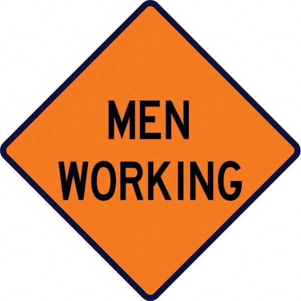 VizCon - "Men Working," 36" Wide x 36" High Vinyl Construction Roadway Sign - Eagle Tool & Supply
