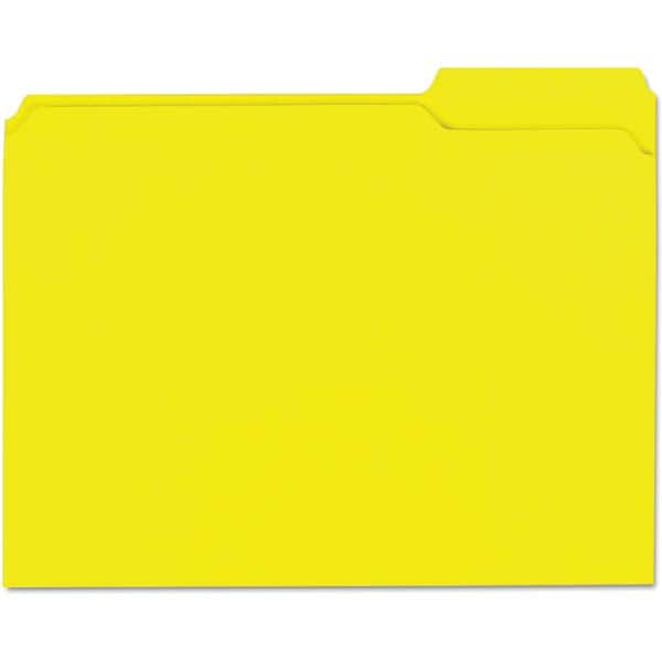 UNIVERSAL - File Folders, Expansion Folders & Hanging Files Folder/File Type: File Folders with Top Tab Color: Yellow - Eagle Tool & Supply