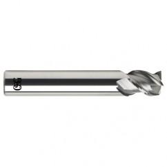 1/2 Dia. x 3 Overall Length 3-Flute .060 C/R Solid Carbide SE End Mill-Round Shank-Center Cutting-Uncoated - Eagle Tool & Supply