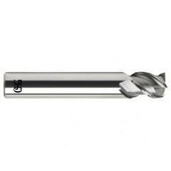 1/2 Dia. x 3 Overall Length 3-Flute .060 C/R Solid Carbide SE End Mill-Round Shank-Center Cutting-Uncoated - Eagle Tool & Supply