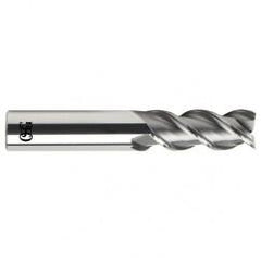 1/2 Dia. x 3 Overall Length 3-Flute .060 C/R Solid Carbide SE End Mill-Round Shank-Center Cutting-Uncoated - Eagle Tool & Supply