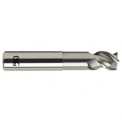 1/4 Dia. x 4 Overall Length 3-Flute .060 C/R Solid Carbide SE End Mill-Round Shank-Center Cutting-Uncoated - Eagle Tool & Supply