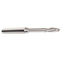 .0313 Dia. - .047 LOC - 1-1/2" OAL - .010 C/R  2 FL Carbide End Mill with .100 Reach - Uncoated - Eagle Tool & Supply