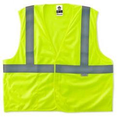 8255HL 2/3XL LIME TREATED POLY VEST - Eagle Tool & Supply