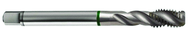 M10x1.0 6H 3-Flute Cobalt Green Ring Semi-Bottoming 40 degree Spiral Flute Tap-Bright - Eagle Tool & Supply