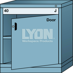 Bench-Standard Cabinet - 1 Drawer - Base Shelf - Adjustable Shelf - Lockable Swing Door - 30 x 28-1/4 x 33-1/4" - Multiple Drawer Access - Eagle Tool & Supply