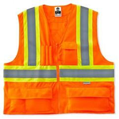 8235ZX 2/3XL ORG 2-TONE X-BACK VEST - Eagle Tool & Supply