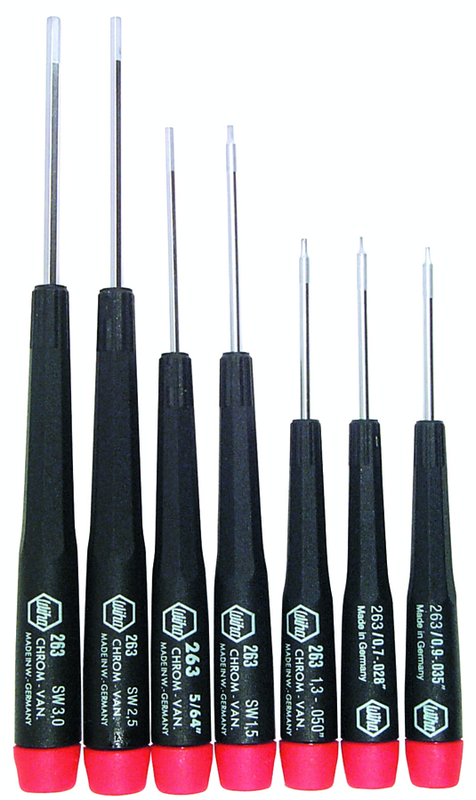 7 Piece - .71mm - 3mm - Precision Hex Screwdriver Metric Set - Eagle Tool & Supply