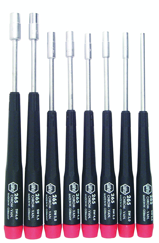 8 Piece - 2.5mm - 6.0mm - Precision Metric Nut Driver Set - Eagle Tool & Supply