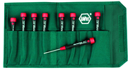 8 Piece - T5; T6; T7; T8 x 40mm; T9; T10 x 50mm; T15; T20 x 60mm - PicoFinish Precision Torx Screwdriver Set in Canvas Pouch - Eagle Tool & Supply