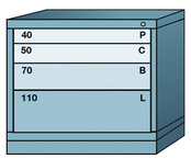 Desk-Standard Cabinet - 4 Drawers - 30 x 28-1/4 x 26-7/8" - Multiple Drawer Access - Eagle Tool & Supply