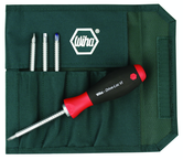 5 Piece - Drive-Loc VI Interchangeable Set - #28194 - Includes: Square # 1 # 2; Slotted 3.5 x 4.5; 5.5 x 6.5; Phillips #1 #2 - Canvas Pouch - Eagle Tool & Supply