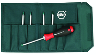 6 Piece - Drive-Loc VI Interchangeable Set - #28197 - Includes: Security Torx® T6s x T8s; T7s x T9s; T10s x T15s; T20s x T25s; T30s x T40s - Canvas Pouch - Eagle Tool & Supply