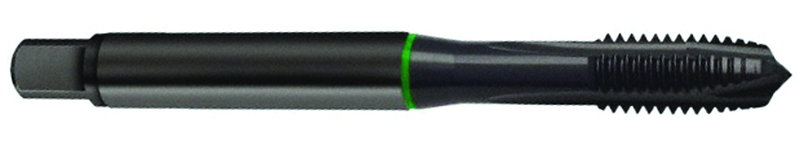 3/8-16 Dia. - 2B - 3 FL - Cobalt Plug Green Ring Tap - Blk-Ox FORM-B DIN 374 - Eagle Tool & Supply