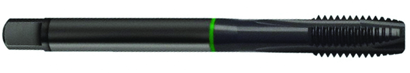 3/8-24 Dia. - 2B - 3 FL - Cobalt Plug Green Ring Tap - Blk-Ox FORM-B DIN 374 - Eagle Tool & Supply