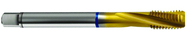 M10x1.5 6H 3-Flute Cobalt Blue Ring Semi-Bottoming 15 degree Spiral Flute Tap-TiN - Eagle Tool & Supply