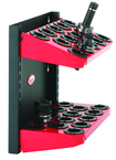 CNC Machine Mount Rack - Holds 28 Pcs. 40 Taper - Black/Red - Eagle Tool & Supply